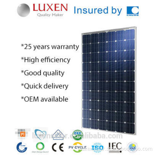 255W Mono Solar Panel TUV VDE CE CEC